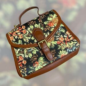 Vintage Y2K Tapestry Handbag Mini Bag Purse Floral